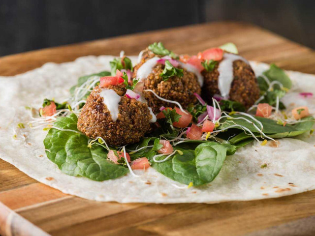Where can you find falafel?