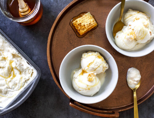 Homemade honeycomb ice cream