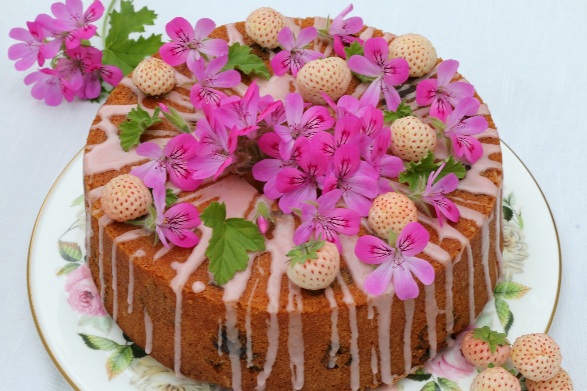 Summer Berry Cake With Rose Geranium Cream